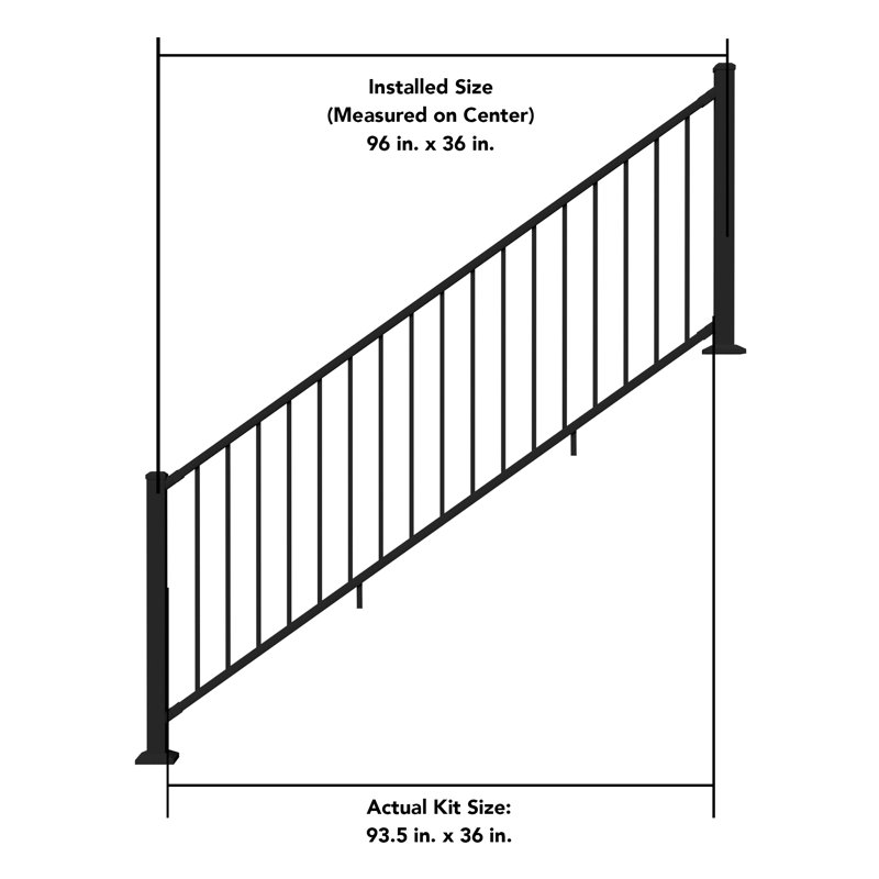 Deckorators Rapid Rail Textured Black Aluminum Stair Railing Kit (Posts